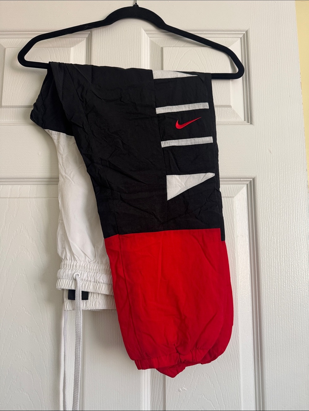 Nike Kids Black, White & Red Colorblock Joggers